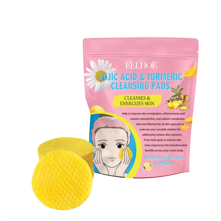Kojic Acid & Turmeric Glow Cleansing Pads – Brighten, Cleanse & Energize
