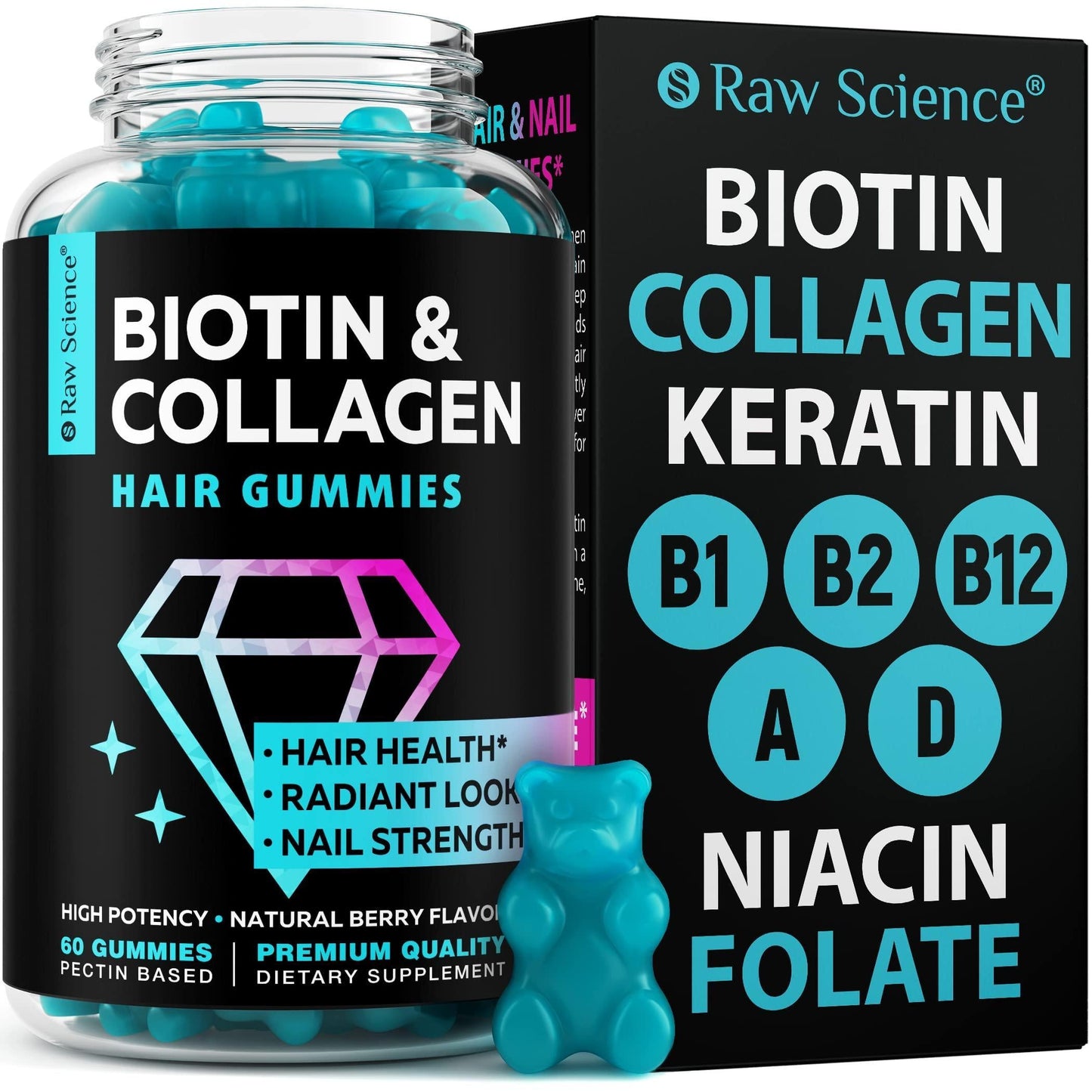 Ageless Glow Biotin + Collagen Beauty Gummies – Hair, Skin & Nails