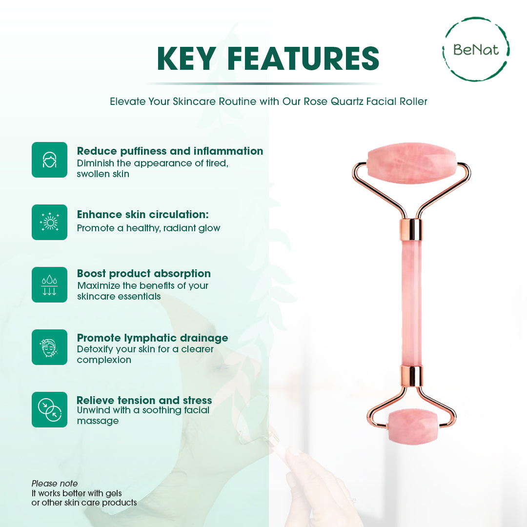 Rose Quartz Face Roller - detail