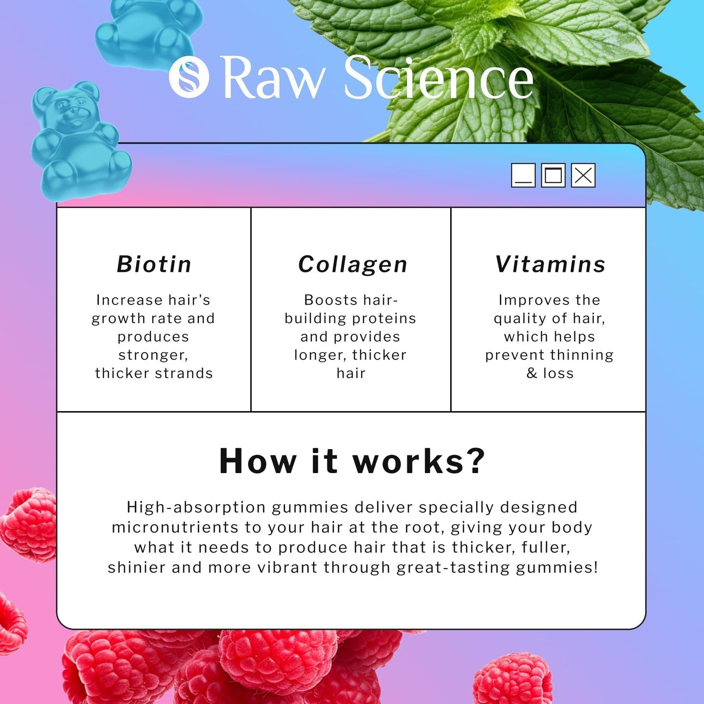 Ageless Glow Biotin + Collagen Beauty Gummies – Hair, Skin & Nails